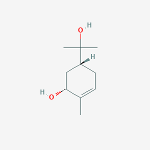 molecular formula C10H18O2 B12772432 p-Menth-6-en-2,8-diol, cis CAS No. 772-36-1