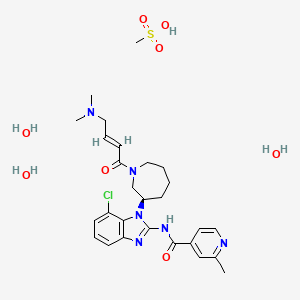 molecular formula C27H41ClN6O8S B12772453 Nazartinib mesylate trihydrate CAS No. 1784778-10-4