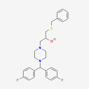 molecular formula C27H30F2N2OS B12772460 1-(Bis(4-fluorophenyl)methyl)-4-(2-hydroxy-3-phenylmethylthiopropyl)piperazine CAS No. 143759-79-9