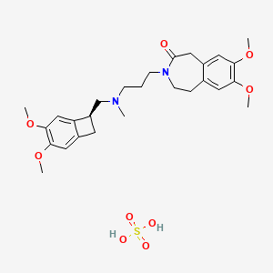 molecular formula C27H38N2O9S B12772471 Ivabradine monosulfate CAS No. 1202000-62-1