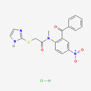 Acetamide, N-(2-benzoyl-4-nitrophenyl)-2-(1H-imidazol-2-ylthio)-N-methyl-, monohydrochloride