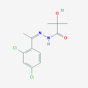 molecular formula C12H14Cl2N2O2 B12772490 2-Methyllactic acid (2,4-dichloro-alpha-methylbenzylidene)hydrazide CAS No. 128153-83-3