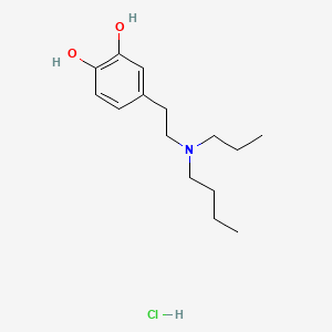 molecular formula C15H26ClNO2 B12772498 Pyrocatechol, 4-(2-(butyl-propylamino)ethyl)-, hydrochloride CAS No. 57464-71-8