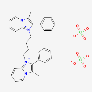 1H-Imidazo(1,2-a)pyridin-4-ium, 1,1'-tetramethylenebis(3-methyl-2-phenyl-, diperchlorate