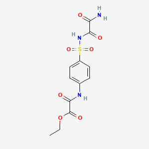 molecular formula C12H13N3O7S B12772518 Ethyl ((4-(((aminooxoacetyl)amino)sulfonyl)phenyl)amino)oxoacetate CAS No. 81717-15-9