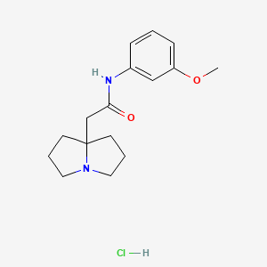 molecular formula C16H23ClN2O2 B12772519 1H-Pyrrolizine-7a(5H)-acetamide, tetrahydro-N-(3-methoxyphenyl)-, monohydrochloride CAS No. 88069-42-5