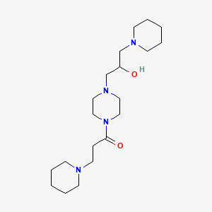 molecular formula C20H38N4O2 B12772581 1-(3-Piperidinopropionyl)-4-(2-hydroxy-3-piperidinopropyl)piperazine CAS No. 110187-52-5