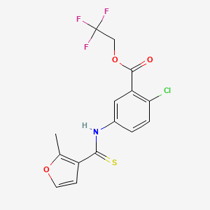 Benzoic acid, 2-chloro-5-(((2-methyl-3-furanyl)thioxomethyl)amino)-, 2,2,2-trifluoroethyl ester