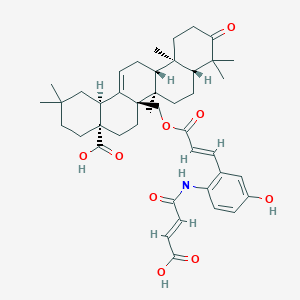 (4aS,6aR,6aR,6bR,8aR,12aR,14bS)-6a-[[(E)-3-[2-[[(E)-3-carboxyprop-2-enoyl]amino]-5-hydroxyphenyl]prop-2-enoyl]oxymethyl]-2,2,6b,9,9,12a-hexamethyl-10-oxo-3,4,5,6,6a,7,8,8a,11,12,13,14b-dodecahydro-1H-picene-4a-carboxylic acid