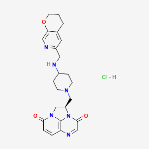 molecular formula C24H29ClN6O3 B12772602 Gepotidacin hydrochloride CAS No. 1075235-46-9