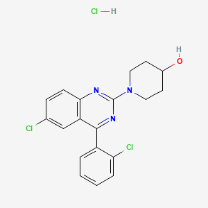 4-Piperidinol, 1-(6-chloro-4-(2-chlorophenyl)-2-quinazolinyl)-, monohydrochloride