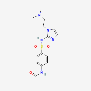 molecular formula C15H21N5O3S B12772635 Acetamide, N-(4-(((1-(2-(dimethylamino)ethyl)-1H-imidazol-2-yl)amino)sulfonyl)phenyl)- CAS No. 71795-45-4