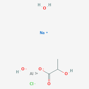 molecular formula C3H8AlClNaO5+ B12772658 Sodium aluminum chlorohydroxy lactate CAS No. 8038-93-5