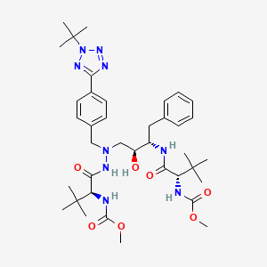 2,5,6,10,13-Pentaazatetradecanedioic acid, 3,12-bis(1,1-dimethylethyl)-6-((4-(2-(1,1-dimethylethyl)-2H-tetrazol-5-yl)phenyl)methyl)-8-hydroxy-4,11-dioxo-9-(phenylmethyl)-, dimethyl ester, (3S,8S,9S,12S)-