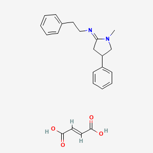 molecular formula C23H26N2O4 B12772682 1-Methyl-4-phenyl-2-phenylethyliminopyrrolidine hydrogen fumarate CAS No. 94221-63-3