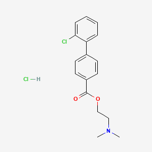 molecular formula C17H19Cl2NO2 B12772689 1,1'-Biphenyl-4-carboxylic acid, 2'-chloro-, 2-(dimethylamino)ethyl ester, hydrochloride CAS No. 83938-13-0