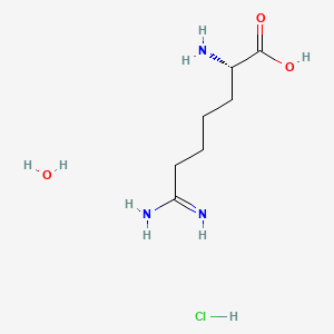 molecular formula C7H18ClN3O3 B12772739 Indospicine hydrochloride monohydrate CAS No. 76467-71-5