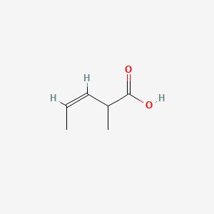 molecular formula C6H10O2 B12772743 2-Methyl-cis-3-pentenoic acid CAS No. 55894-36-5