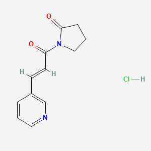 molecular formula C12H13ClN2O2 B12772799 1-[(E)-3-pyridin-3-ylprop-2-enoyl]pyrrolidin-2-one;hydrochloride CAS No. 220379-48-6