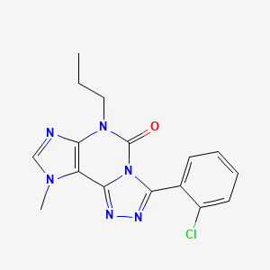 5H-1,2,4-Triazolo(3,4-i)purin-5-one, 6,9-dihydro-3-(2-chlorophenyl)-9-methyl-6-propyl-