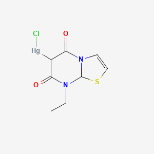 molecular formula C8H9ClHgN2O2S B12772894 6-Clhg-8-Et-tpd CAS No. 50979-29-8