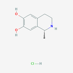 molecular formula C10H14ClNO2 B12772898 R-(+)-Salsolinol hydrochloride CAS No. 57916-12-8