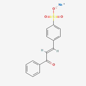 molecular formula C15H11NaO4S B12772946 p-(3-Oxo-3-phenyl-1-propenyl)benzenesulfonic acid sodium salt CAS No. 30056-77-0