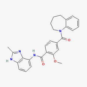 molecular formula C27H26N4O3 B12772991 2-methoxy-N-(2-methyl-1H-benzimidazol-4-yl)-4-(2,3,4,5-tetrahydro-1-benzazepine-1-carbonyl)benzamide CAS No. 233262-75-4