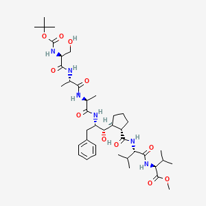 molecular formula C40H64N6O11 B12773001 Boc-SAA-7-VV-OMe CAS No. 126333-30-0