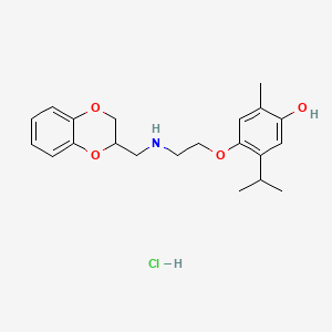 Phenol, 4-(2-(((2,3-dihydro-1,4-benzodioxin-2-yl)methyl)amino)ethoxy)-2-methyl-5-(1-methylethyl)-, hydrochloride