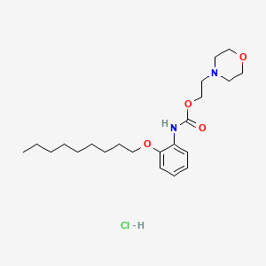 molecular formula C22H37ClN2O4 B12773005 Carbamic acid, (2-(nonyloxy)phenyl)-, 2-(4-morpholinyl)ethyl ester, monohydrochloride CAS No. 112923-06-5