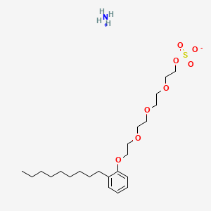 molecular formula C23H40O8S.H3N<br>C23H43NO8S B12773008 Ammonium 2-(2-(2-(2-(nonylphenoxy)ethoxy)ethoxy)ethoxy)ethyl sulphate CAS No. 63351-73-5