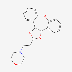 molecular formula C21H23NO4 B12773022 4-(2-(3a,12b-Dihydrodibenzo(b,f)-1,3-dioxolo(4,5-d)oxepin-2-yl)ethyl)morpholine CAS No. 84646-81-1