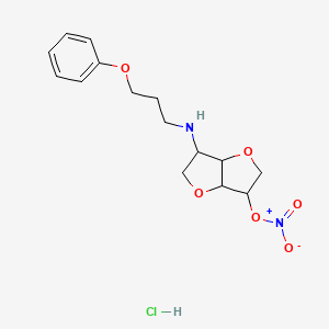 [3-(3-phenoxypropylamino)-2,3,3a,5,6,6a-hexahydrofuro[3,2-b]furan-6-yl] nitrate;hydrochloride