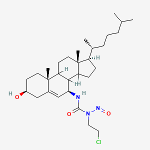 molecular formula C30H50ClN3O3 B12773077 7-beta-(2-Chloroethyl-N-nitroso-N-carbonylamino)cholesterol CAS No. 164120-30-3