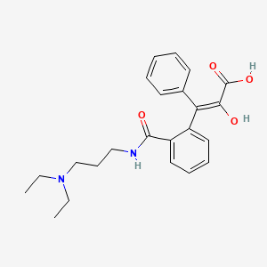 molecular formula C23H28N2O4 B12773088 3-(o-((3-(Diethylamino)propyl)carbamoyl)phenyl)-2-hydroxy-3-phenylacrylic acid CAS No. 112392-98-0