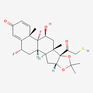 molecular formula C24H30F2O5S B12773096 Fluocinolone acetonide 21-thiol CAS No. 119137-99-4