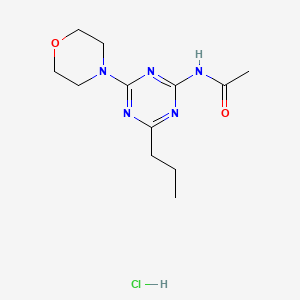 molecular formula C12H20ClN5O2 B12773124 Acetamide, N-(4-(4-morpholinyl)-6-propyl-1,3,5-triazin-2-yl)-, monohydrochloride CAS No. 128263-42-3