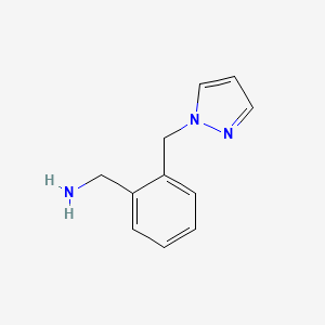 molecular formula C11H13N3 B1277353 1-[2-(1H-pyrazol-1-ylmethyl)phenyl]methanamine CAS No. 878466-22-9