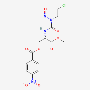 Serine, N-((2-chloroethyl)nitrosocarbamoyl)-, methyl ester, p-nitrobenzoate (ester), L-