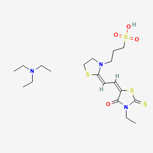 N,N-diethylethanamine;3-[(2E)-2-[(2E)-2-(3-ethyl-4-oxo-2-sulfanylidene-1,3-thiazolidin-5-ylidene)ethylidene]-1,3-thiazolidin-3-yl]propane-1-sulfonic acid