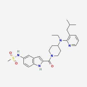 4-Piperidinamine, N-ethyl-N-(3-(2-methylpropyl)-2-pyridinyl)-1-((5-((methylsulfonyl)amino)-1H-indol-2-yl)carbonyl)-