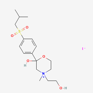 2-Hydroxy-4-(2-hydroxyethyl)-2-(p-(isobutylsulfonyl)phenyl)-4-methylmorpholinium iodide