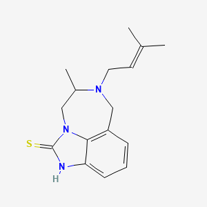 Imidazo(4,5,1-jk)(1,4)benzodiazepine-2(1H)-thione, 4,5,6,7-tetrahydro-5-methyl-6-(3-methyl-2-butenyl)-