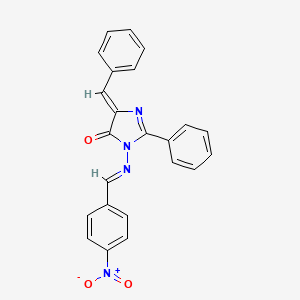 4-Benzylidene-1-((p-nitrobenzylidene)amino)-2-phenyl-2-imidazolin-5-one