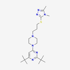 2-tert-Butyl-4-(4-(3-((4-methyl-5-methyl-4H-(1,2,4)triazol-3-yl)sulfanyl)propyl)piperazin-1-yl)-6-tert-butylpyrimidine