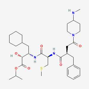 Cyclohexanebutanoic acid, alpha-hydroxy-beta-((2-((4-(4-(methylamino)-1-piperidinyl)-1,4-dioxo-2-(phenylmethyl)butyl)amino)-3-(methylthio)-1-oxopropyl)amino)-, 1-methylethyl ester, (alphaR-(alphaR*,betaS*(R*(R*))))-