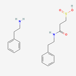 molecular formula C19H26N2O3S B12774626 2-Phenylethylammonium salt of the 2-phenylethylamide of beta-sulfinopropionic acid CAS No. 171359-12-9