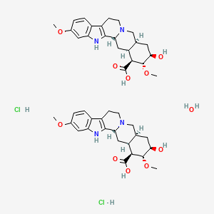 molecular formula C44H60Cl2N4O11 B12774643 Reserpic acid hydrochloride hemihydrate CAS No. 6105-91-5