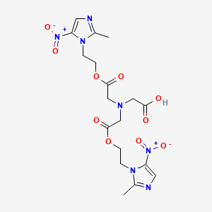 molecular formula C18H23N7O10 B1277473 2-(Bis(2-(2-(2-methyl-5-nitro-1H-imidazol-1-yl)ethoxy)-2-oxoethyl)amino)acetic acid CAS No. 298688-51-4